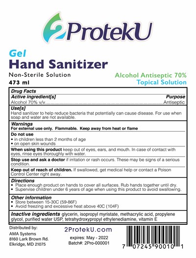 16 Oz Gel (Gel 16oz 2proteku Hand Sanitizer Label 01)